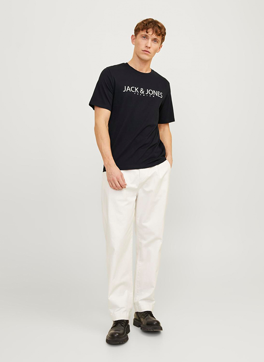 Jack & Jones Yuvarlak Yaka Siyah Erkek T-Shirt JPRBLAJACK SS TEE CREW NECK FST LN