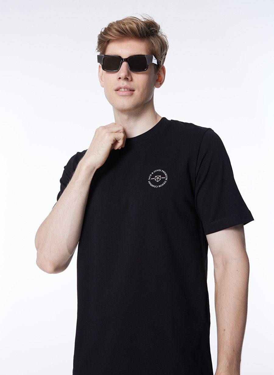 Jack & Jones Yuvarlak Yaka Siyah Erkek T-Shirt JPRBLUSHIELD TEE SS CREW NECK EXC