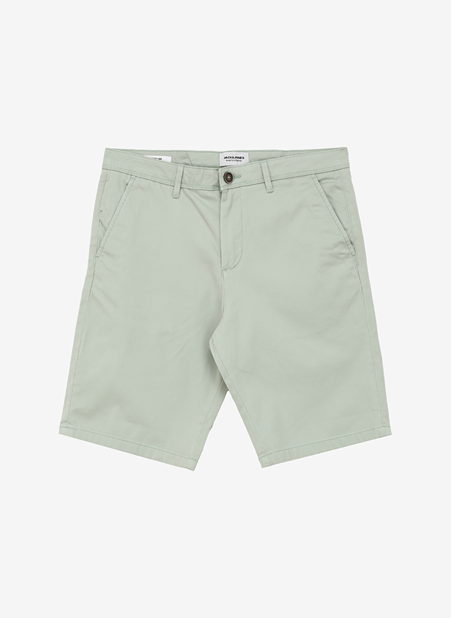 Jack & Jones Yeşil Erkek Regular Fit Duble Paça Chino Şort JPSTBOWIE JJSHORTS SOLID SN