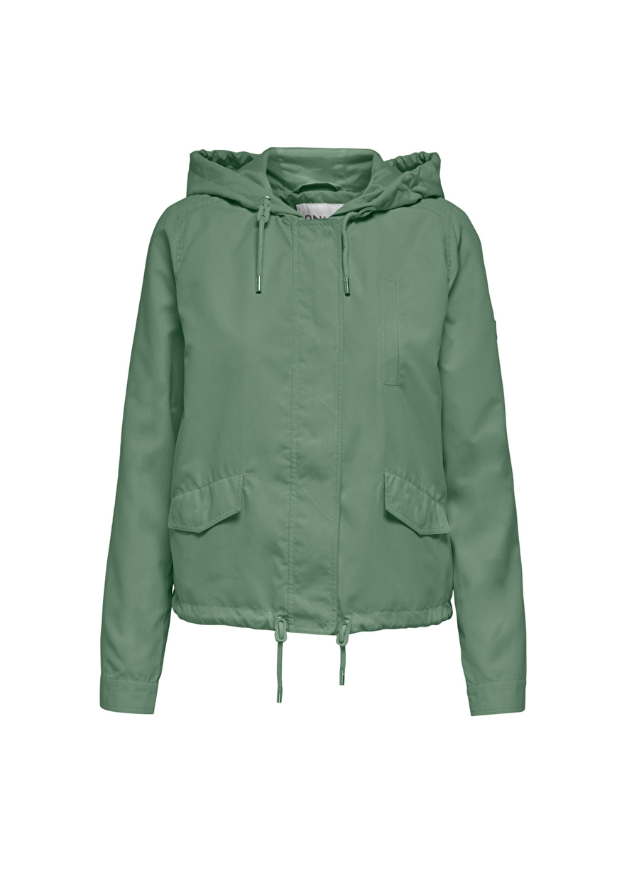 Only Açık Yeşil Kadın Mont ONLSKYLAR HOOD SPRING JACKET CC OTW