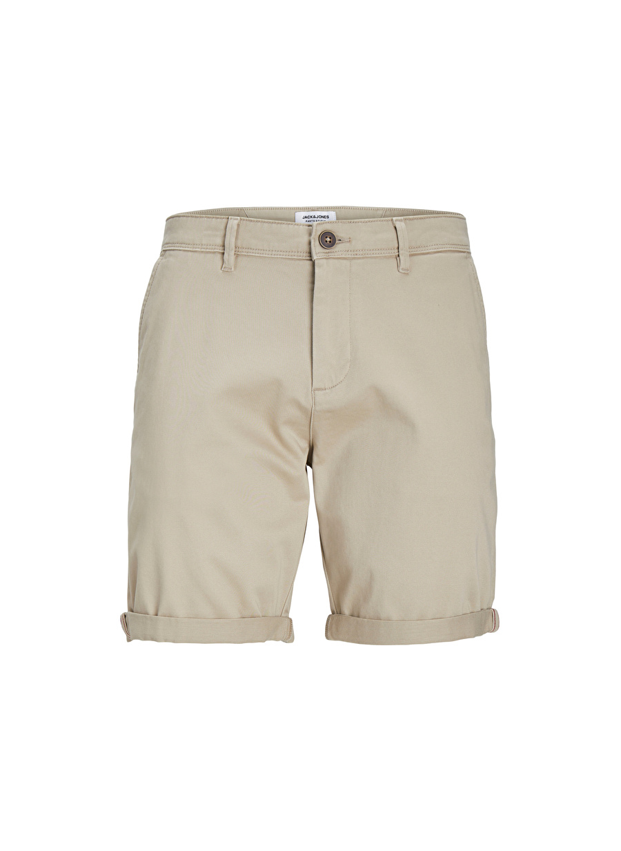 Jack & Jones Krem Erkek Regular Fit Duble Paça Chino Şort JPSTBOWIE JJSHORTS