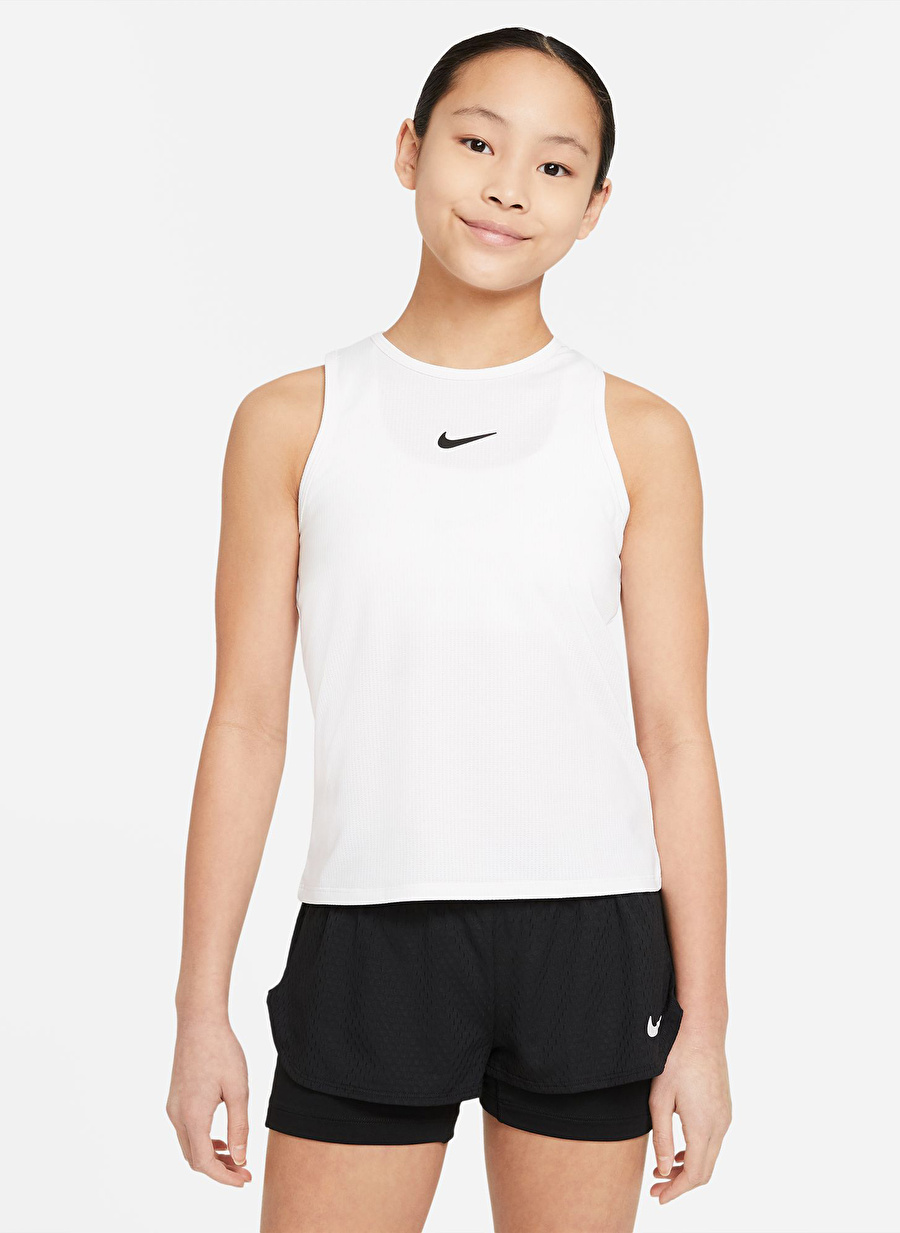 Nike Düz Beyaz Kız Çocuk Atlet CV7573-100-G NKCT DF VCTRY TANK