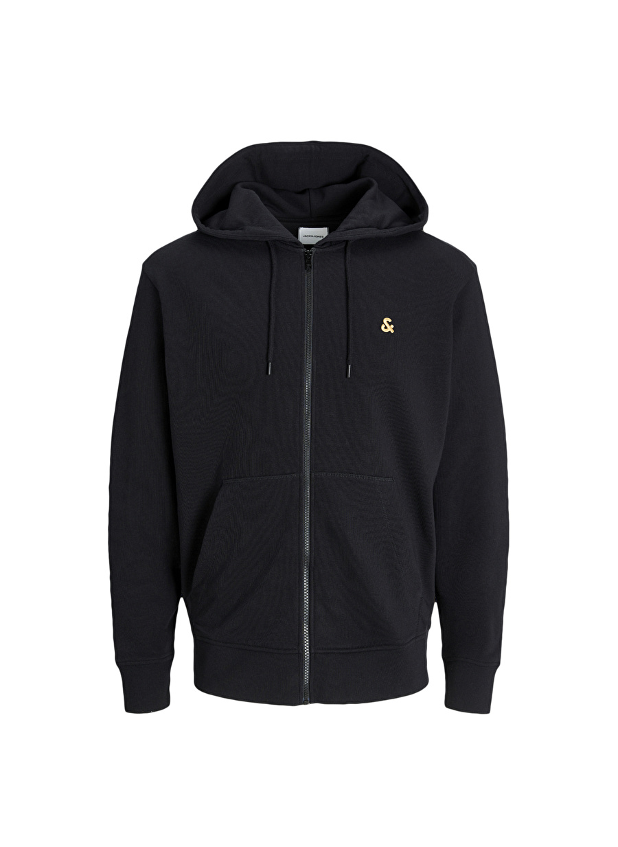 Jack & Jones Kapüşon Yaka Siyah Erkek Sweatshırt 12263737_JESTAR ROOF SWEAT ZIP HOOD