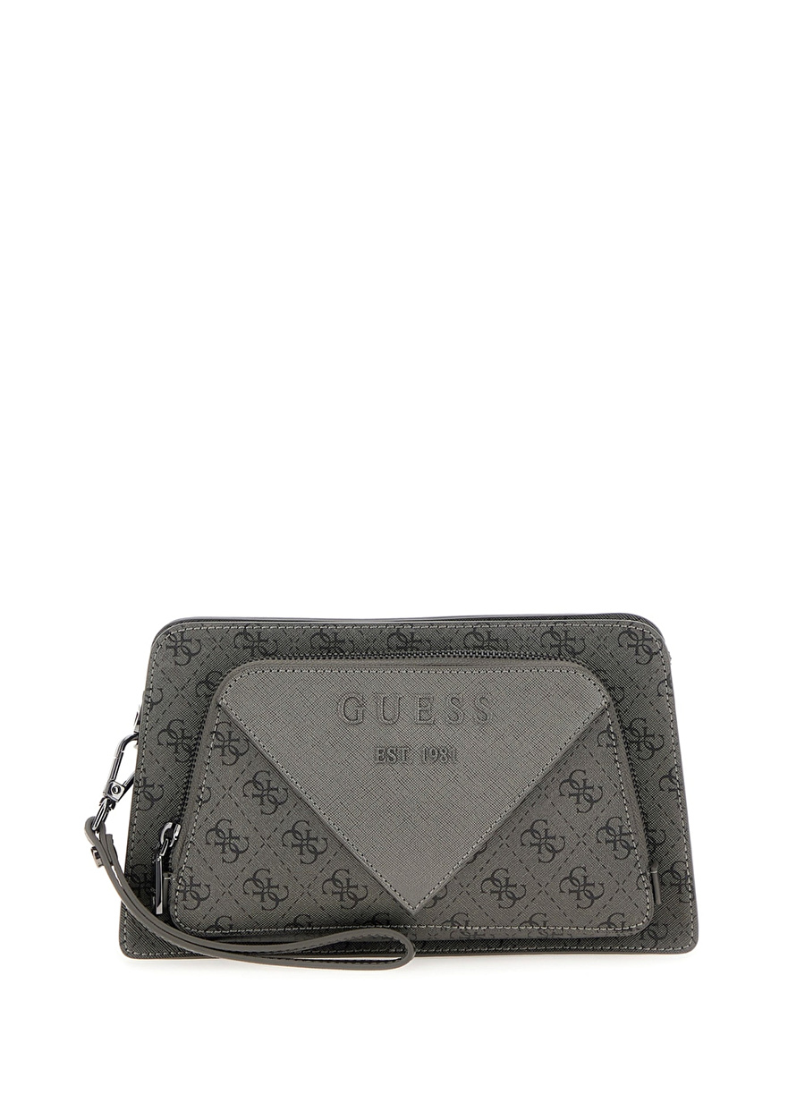 Guess Gri Erkek 6x16x27 cm Postacı Çantası MILANO COMPACT BACKP XBODY CLUTCH