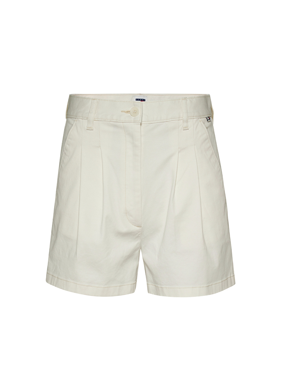 Tommy Jeans Normal Bel Normal Beyaz Kadın Şort TJW CLAIRE HR PLEATED SHORTS