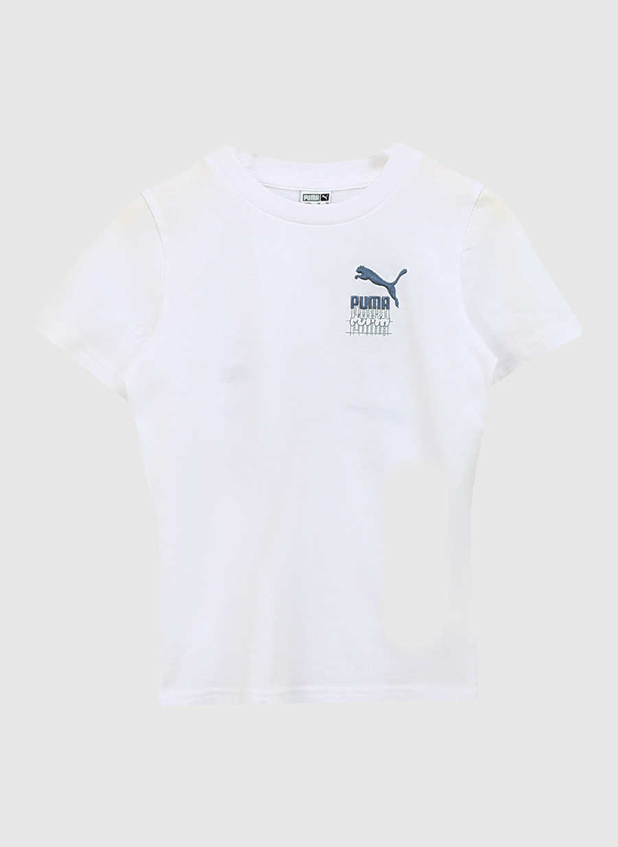 Puma Düz Beyaz Erkek T-Shirt 62441802-CLASSICS BRAND LOVE Tee