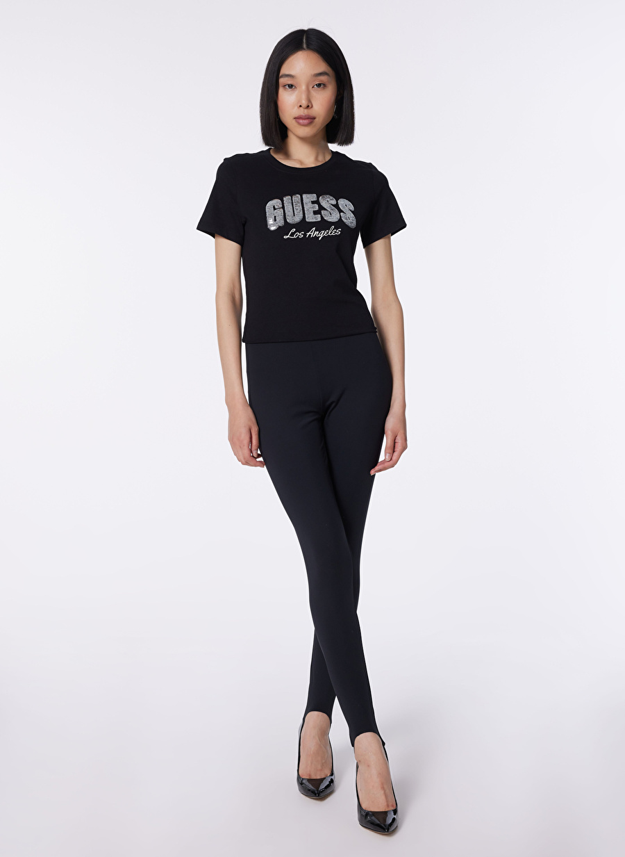 Guess Bisiklet Yaka Siyah Kadın T-Shirt W4GI31I3Z14-JBLK