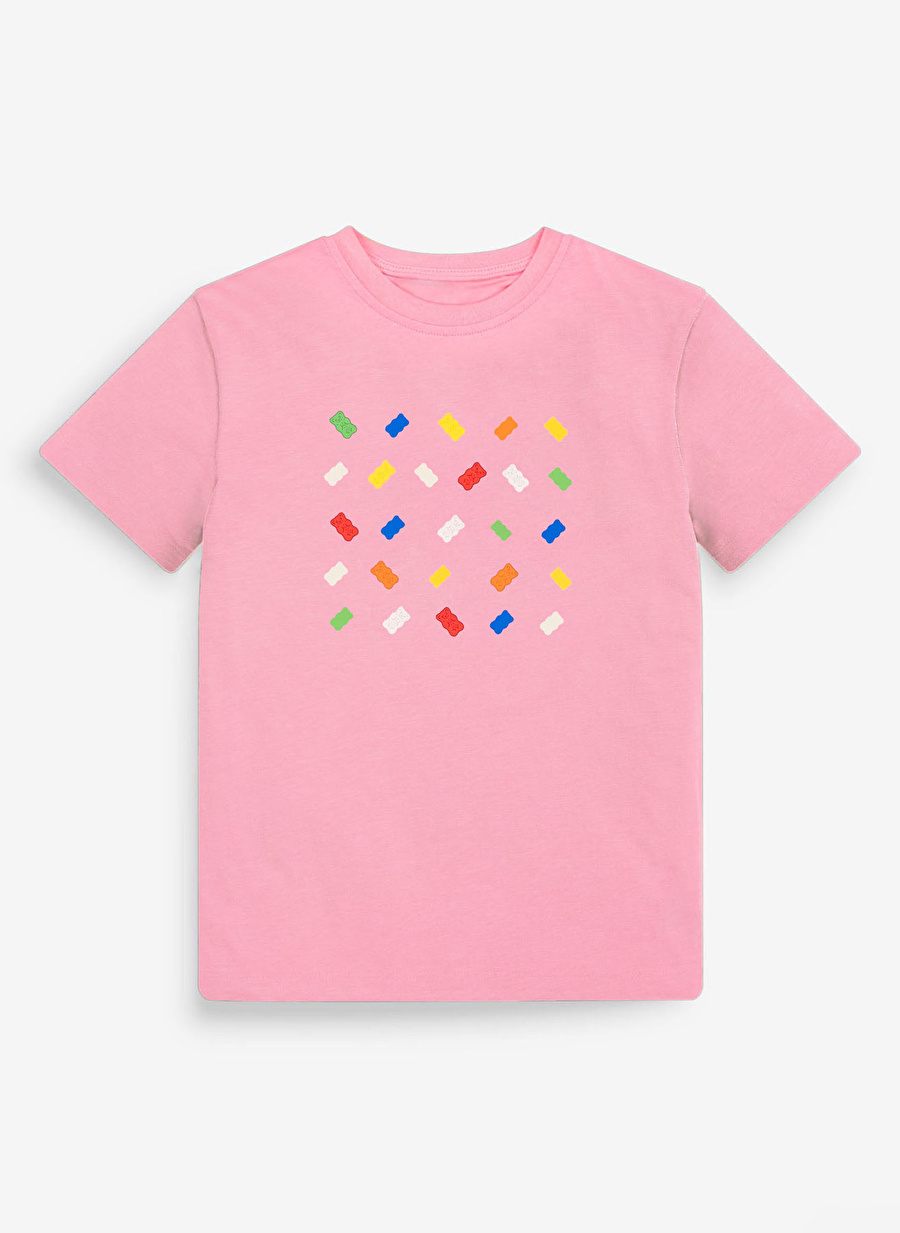 Haribo Baskılı Pembe Kız Çocuk T-Shirt Haribo Kız Çocuk T-Shirt