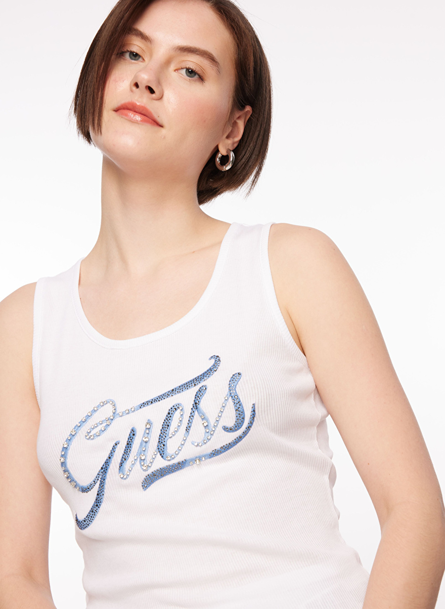 Guess Polo Yaka Beyaz Kadın Büstiyer W4RP46K1814-G011