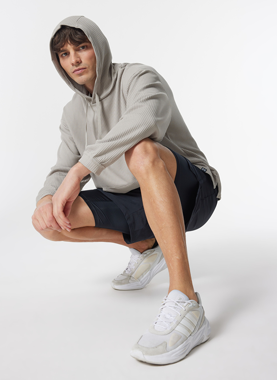 Under Armour 1383108-203 UA Rival Waffle Hoodie Kahve Erkek Kapüşon Yaka Oversize Sweatshirt