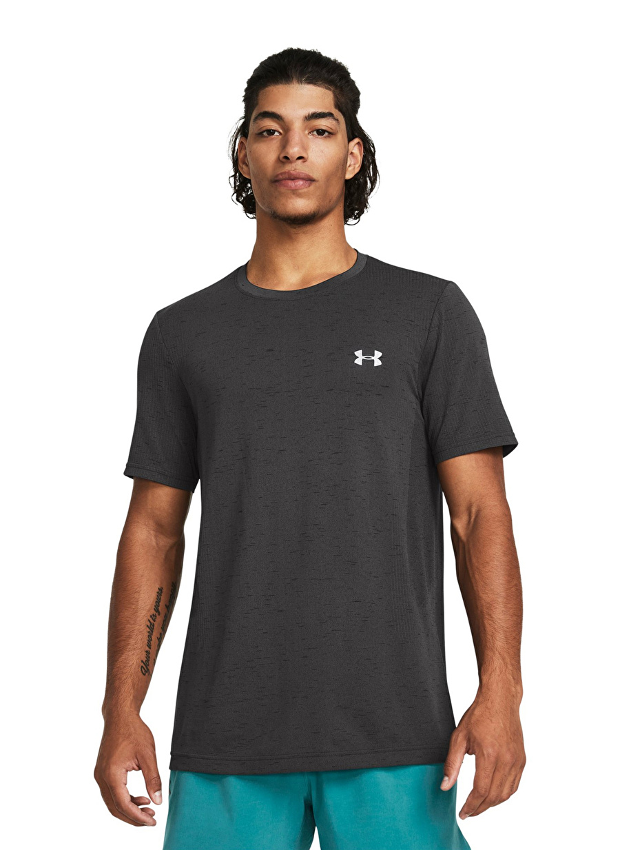 Under Armour 1382801-025 Vanish Seamless SS Gri Erkek Bisiklet Yaka Oversize T-Shirt