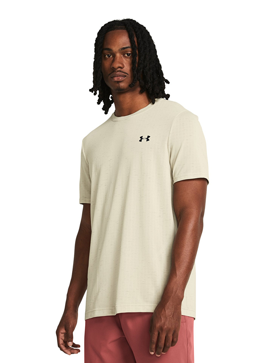 Under Armour 1376921-273 Vanish Seamless Grid SS Bej Erkek Bisiklet Yaka Slim Fit T-Shirt