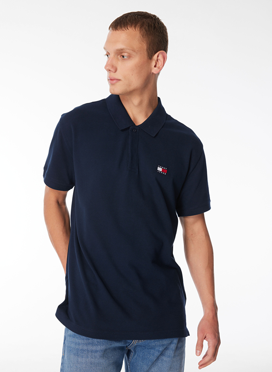 Tommy Jeans Düz Lacivert Erkek Polo T-Shirt DM0DM18314C1G