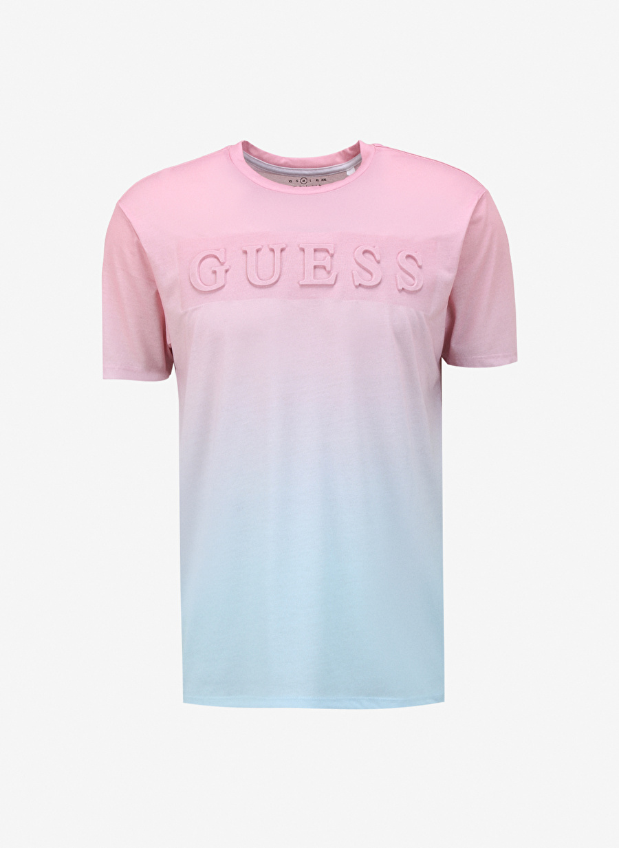 Guess Bisiklet Yaka Baskılı Turuncu Erkek T-Shirt M4GI66KCCD0F6AY_SS BSC EMBOSSED LOG