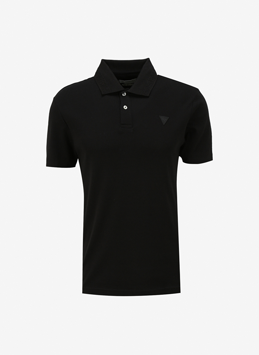 Guess Düz Siyah Erkek Polo T-Shirt M4GP66KC701JBLK_NOLAN SS POLO - ORG