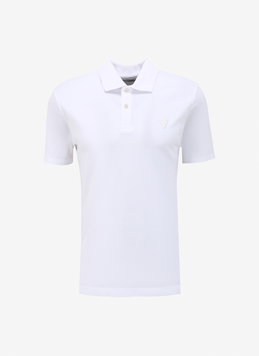 Guess Düz Beyaz Erkek Polo T-Shirt M4GP66KC701G011_NOLAN SS POLO - ORG