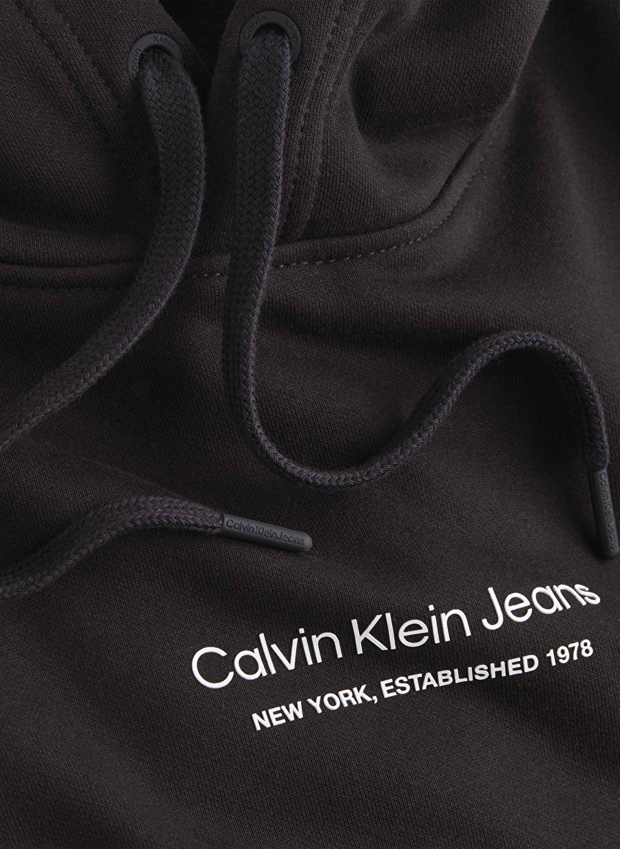 Calvin Klein Jeans Kapüşon Yaka Siyah Erkek Sweatshırt J30J324629BEH