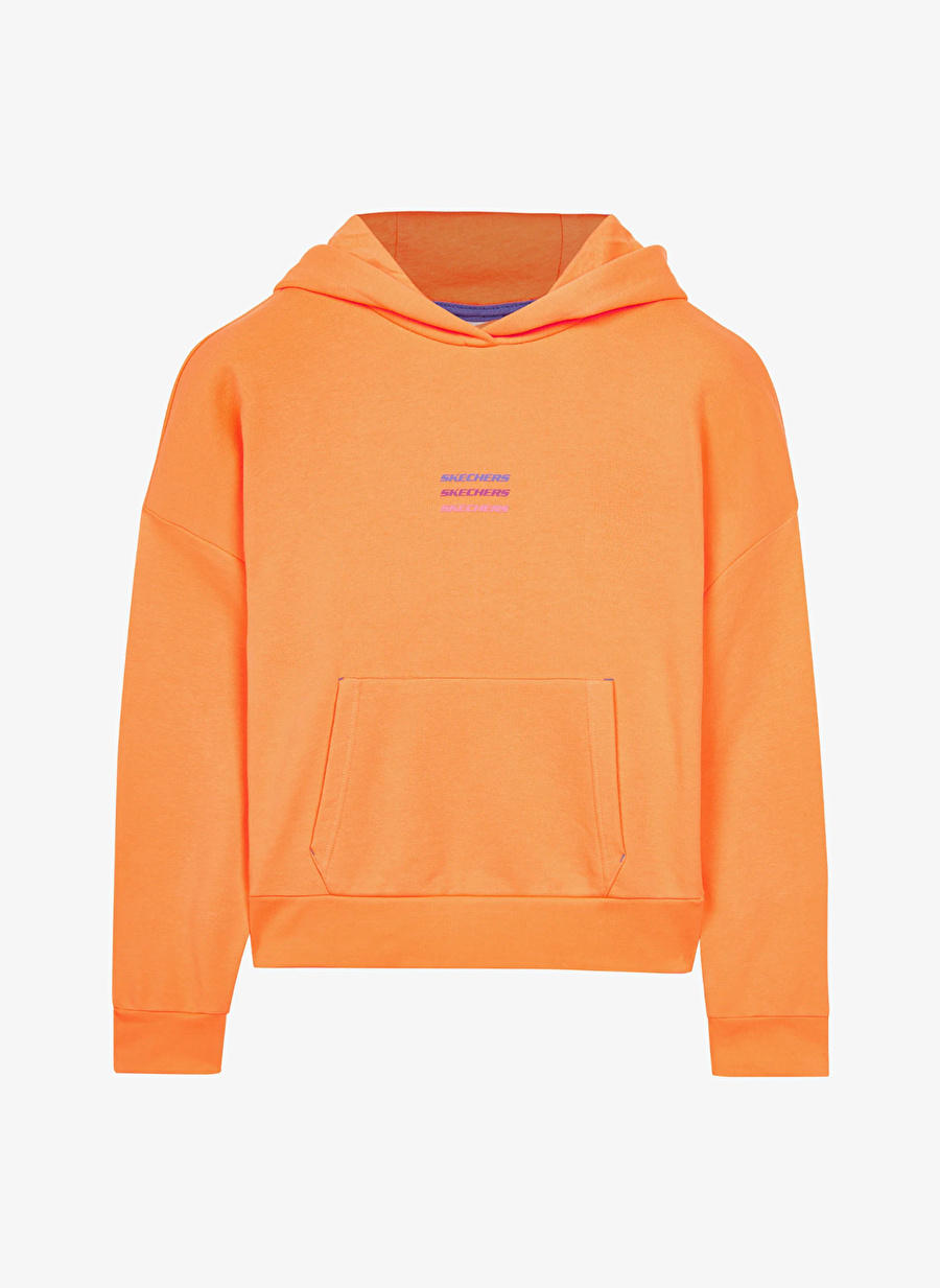 Skechers Açık Turuncu Kadın Kapüşon Yaka Regular Fit Sweatshirt S232243-823 Essential W Hoodie