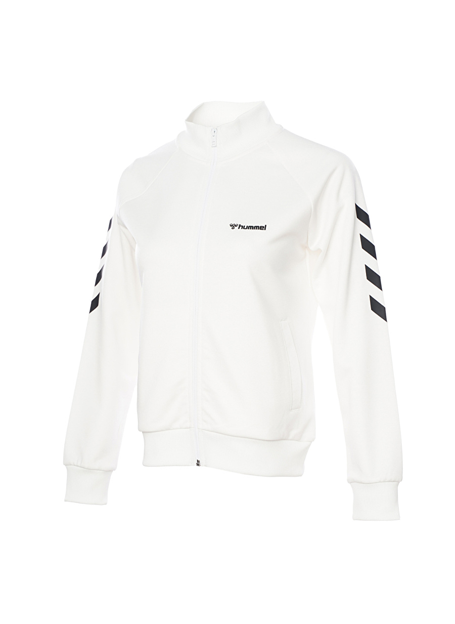 Hummel Beyaz Kadın Dik Yaka Regular Fit Baskılı Zip Ceket 921773-9003 HMLGENESA ZIP JACKET