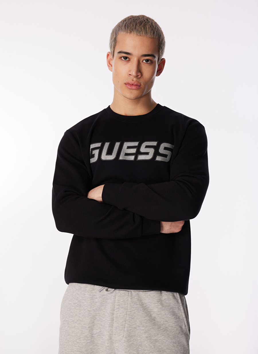 Guess Siyah Bisiklet Yaka Sweatshirt Z4RQ13KBK32JBLK-LUGH CN SWEATSHIRT