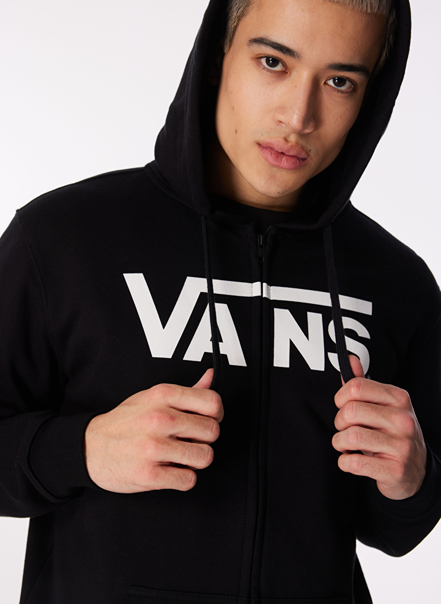 Vans Siyah Erkek Yuvarlak Yaka Sweatshirt VN0A7Y43BLK1 CLASSIC VANS ZIP-B