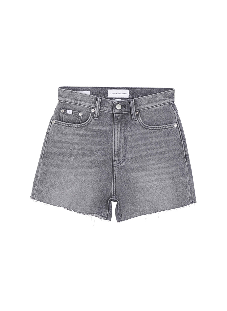 Calvin Klein Jeans Yüksek Bel Normal Gri Kadın Denim Şort J20J2235081BZ