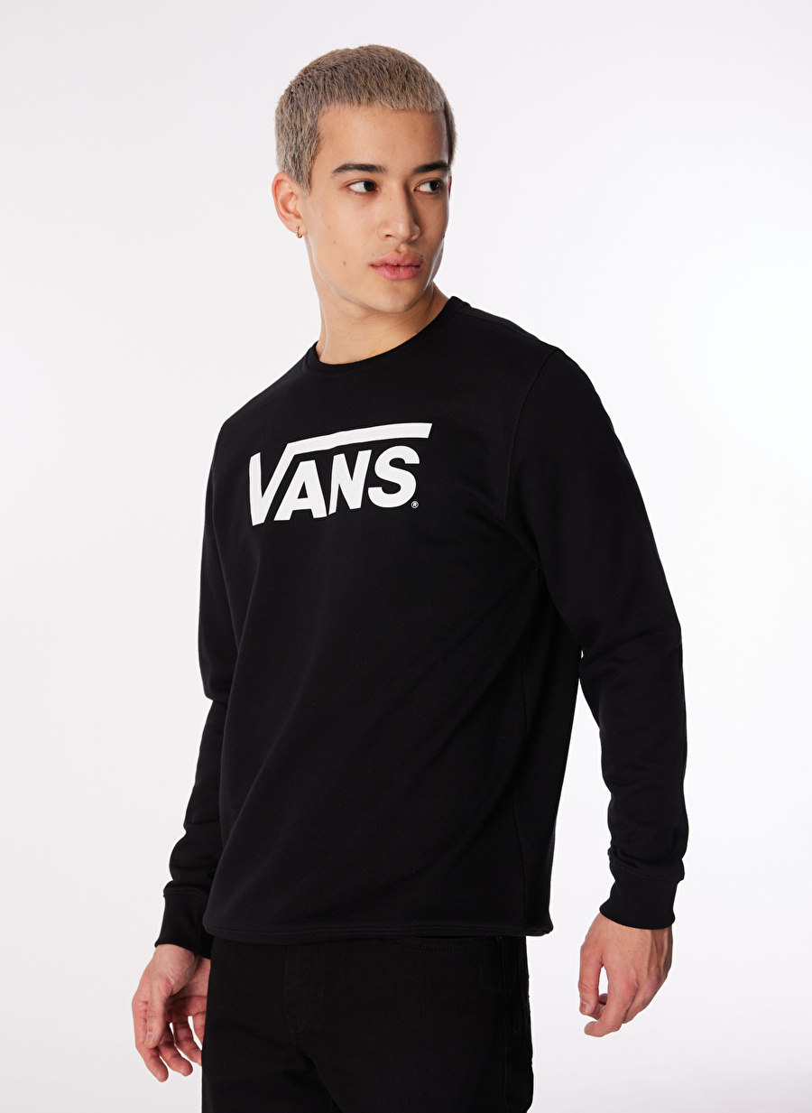 Vans Siyah Erkek Yuvarlak Yaka Sweatshirt VN0A7Y3UBLK1 Classic Vans Crew-B