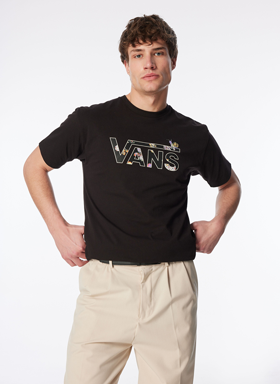 Vans Siyah Erkek Yuvarlak Yaka T-Shirt VN000FJEBLK1 SNAIL TRAIL TEE-B