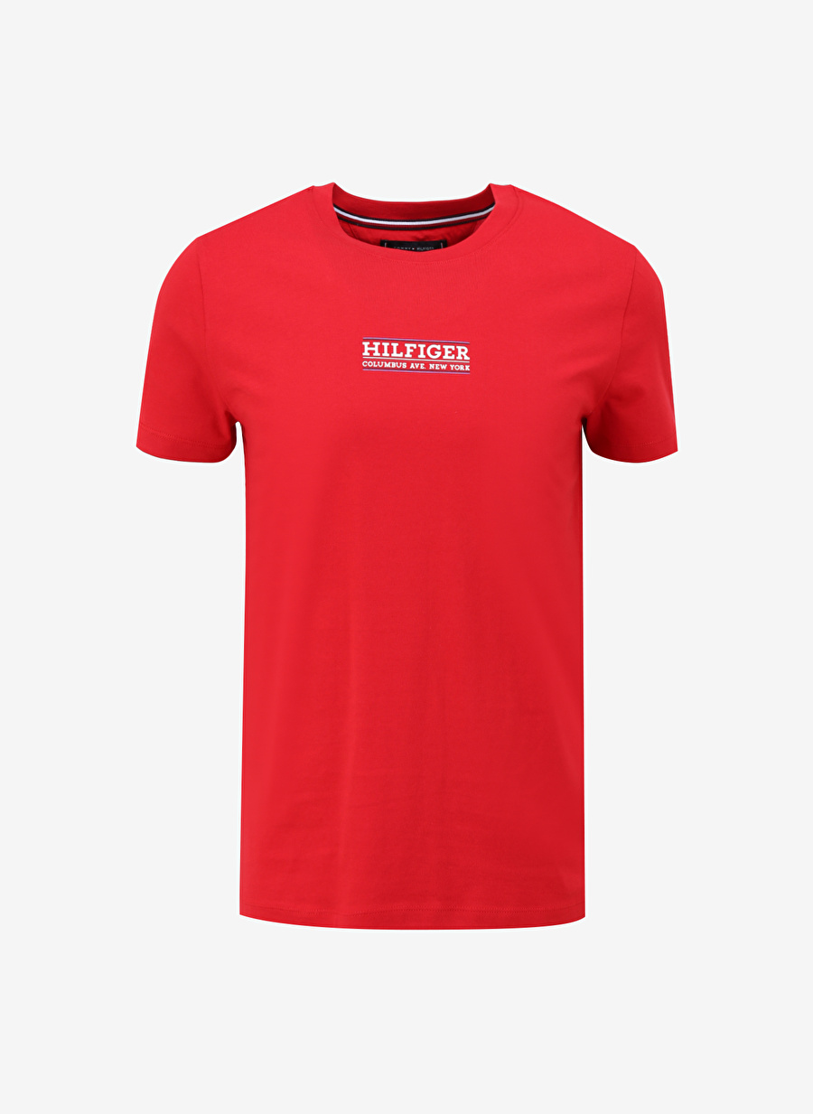 Tommy Hilfiger Bisiklet Yaka Kırmızı Erkek T-Shirt MW0MW34387