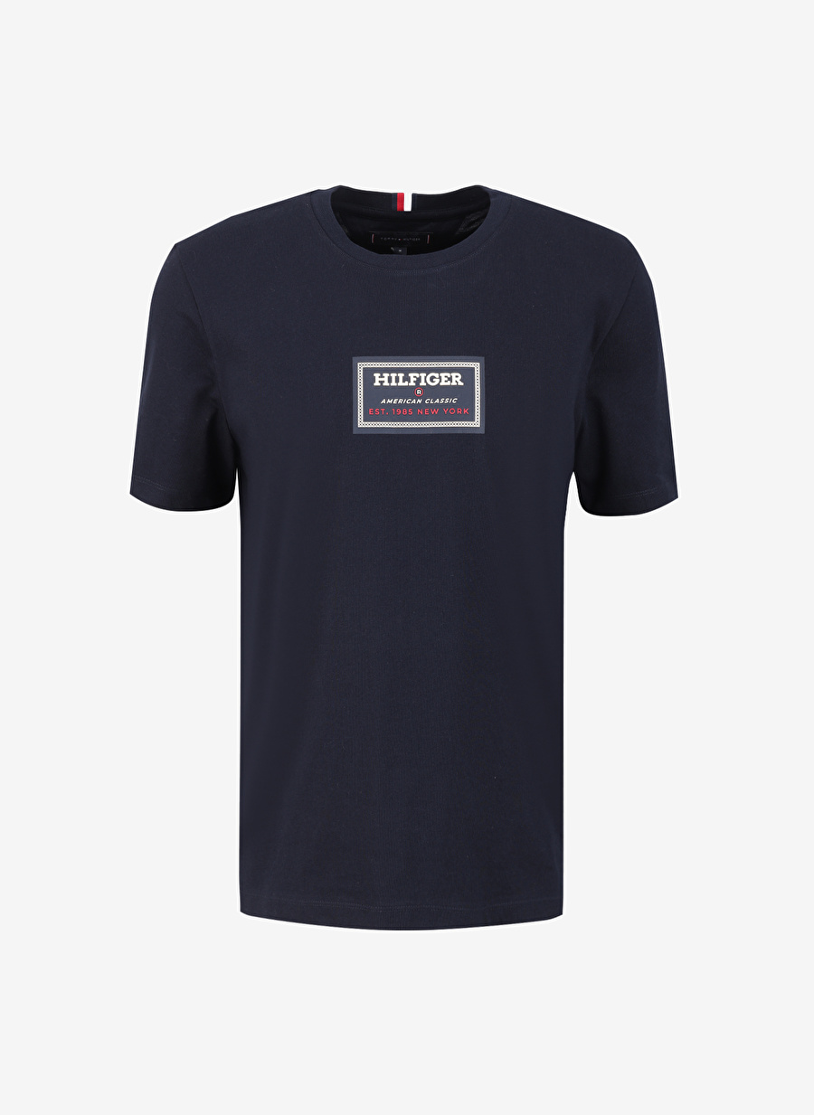 Tommy Hilfiger Bisiklet Yaka Mavi Erkek T-Shirt MW0MW34391