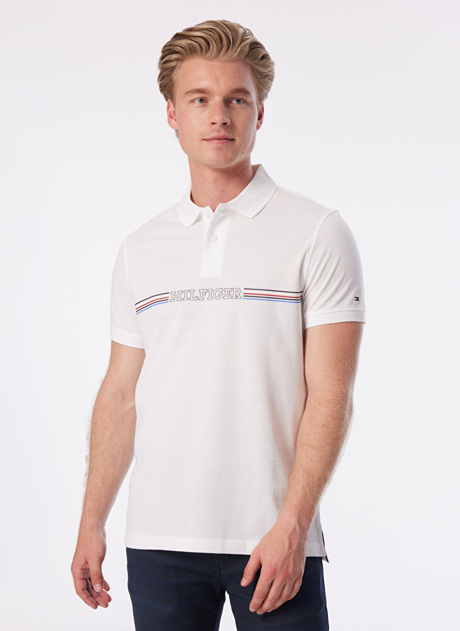 Tommy Hilfiger Beyaz Erkek Polo T-Shirt MW0MW34769