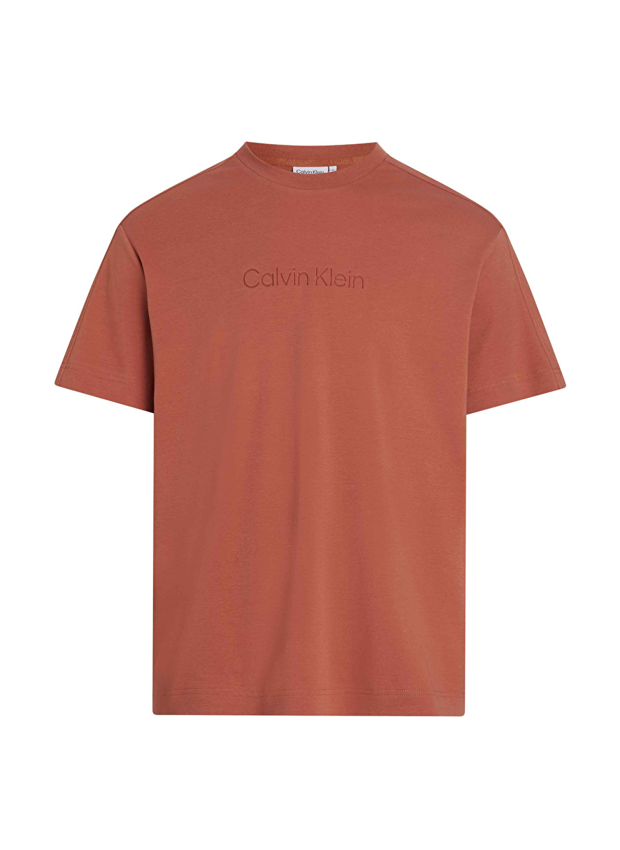 Calvin Klein Bisiklet Yaka Turuncu Erkek T-Shirt K10K112747S0B