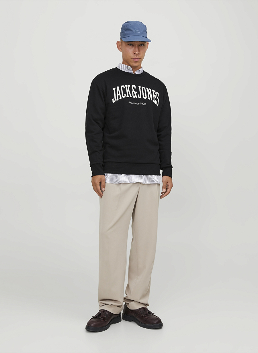 Jack & Jones Kapüşon Yaka Siyah Erkek Sweatshırt 12250841