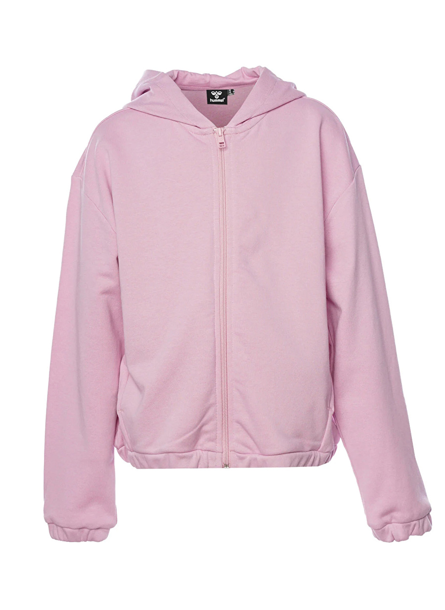 Hummel Kapüşon Yaka Düz Pembe Kadın Eşofman Üstü 921783-3505-HMLJAZZ ZIP HOODIE