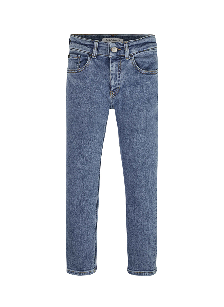 Calvin Klein  DAD ESSENTIAL BLUE Normal Bel İndigo Erkek Denim Pantolon