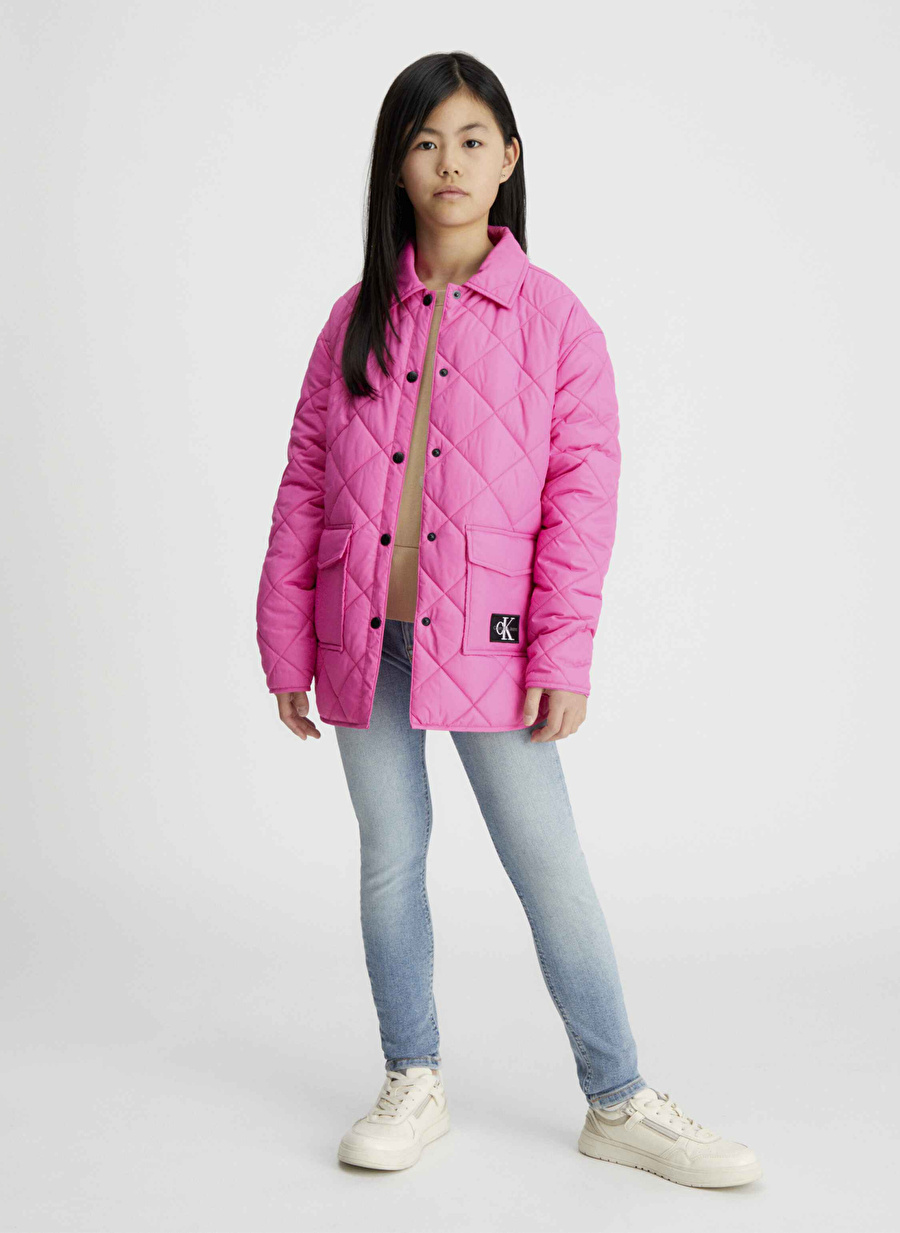 Calvin Klein Pembe Kadın Mont QUILTED WIDE OVERSHIRT