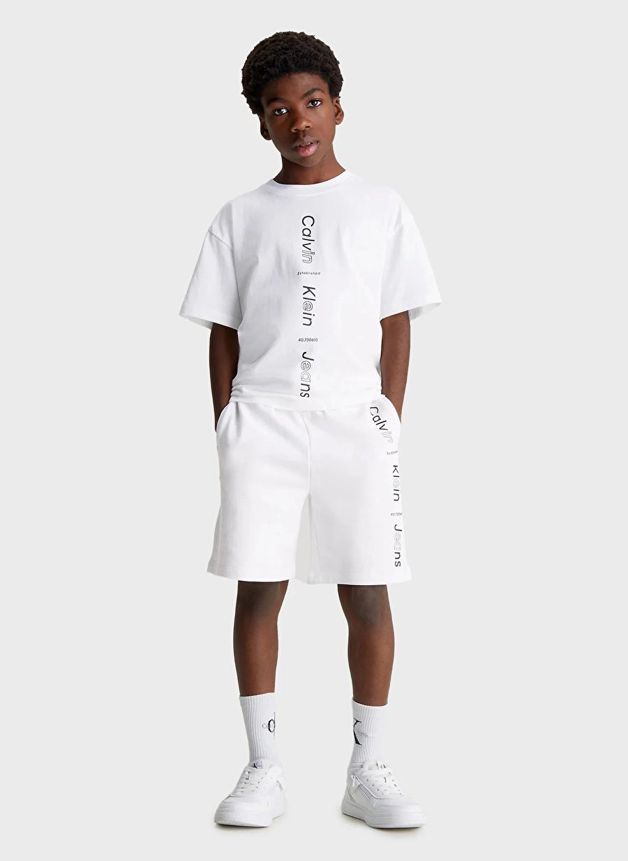 Calvin Klein Normal Beyaz Erkek Şort MAXI INST.LOGO RLXD SHORTS