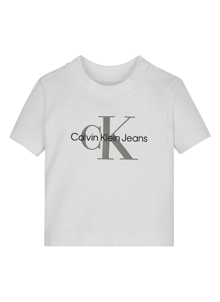 Calvin Klein Beyaz Unisex T-Shirt MONOGRAM SS T-SHIRT