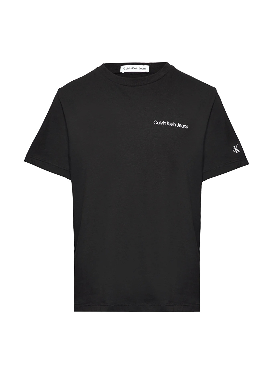 Calvin Klein Baskılı Siyah Erkek Çocuk T-Shirt CHEST INST. LOGO SS T-SHIRT