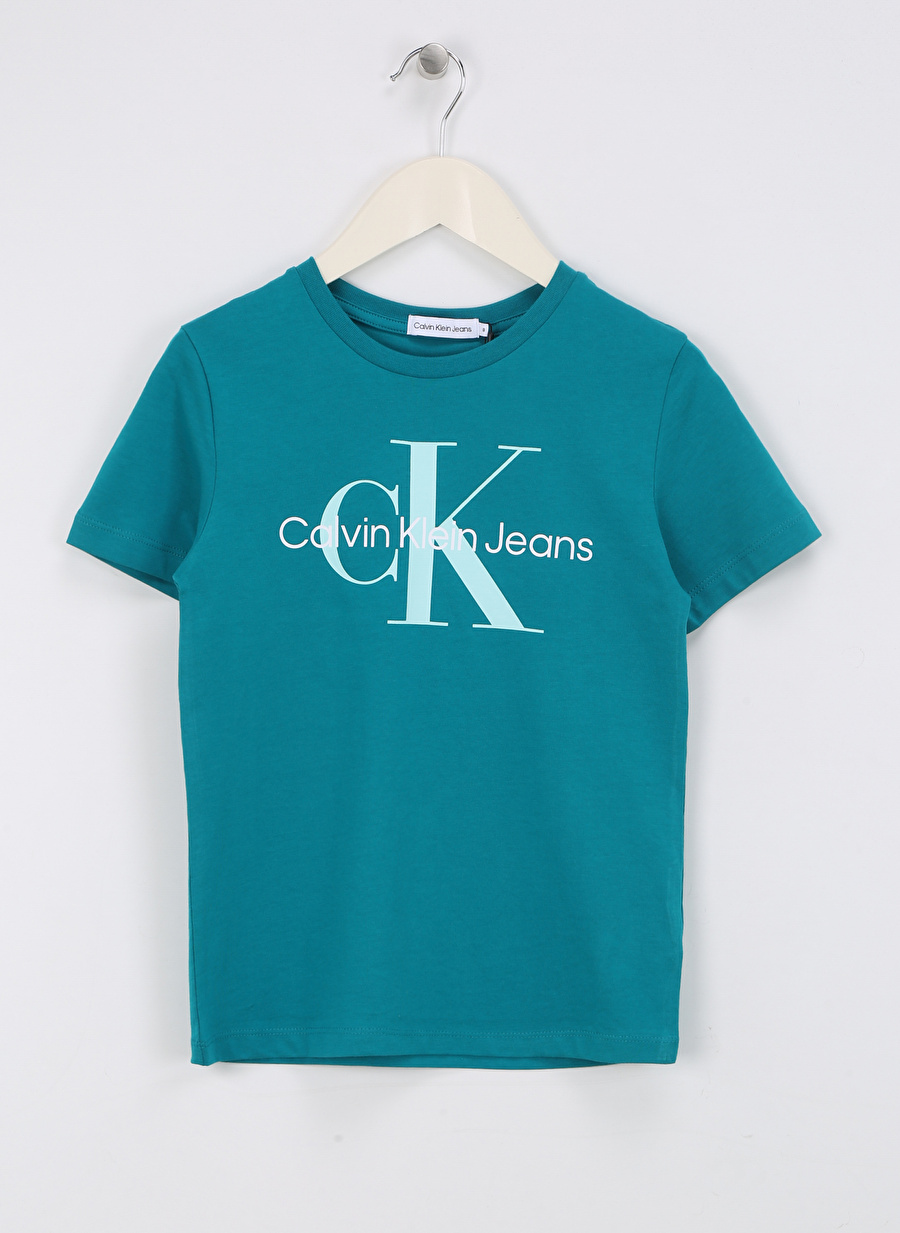 Calvin Klein Baskılı Yeşil Erkek Çocuk T-Shirt CK MONOGRAM SS T-SHIRT