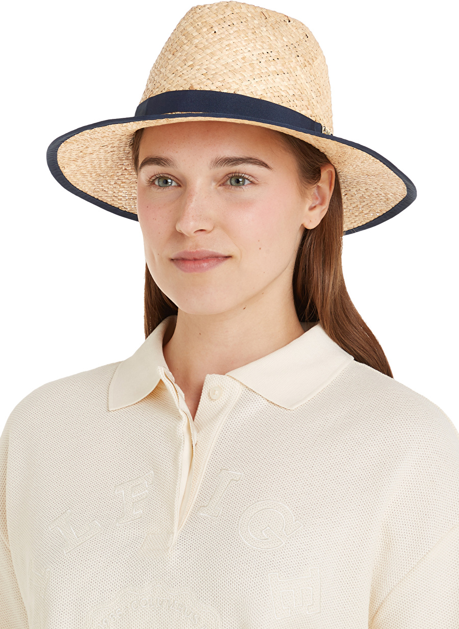 Tommy Hilfiger Bej Kadın Şapka BEACH SUMMER HASIR FEDORA HAT