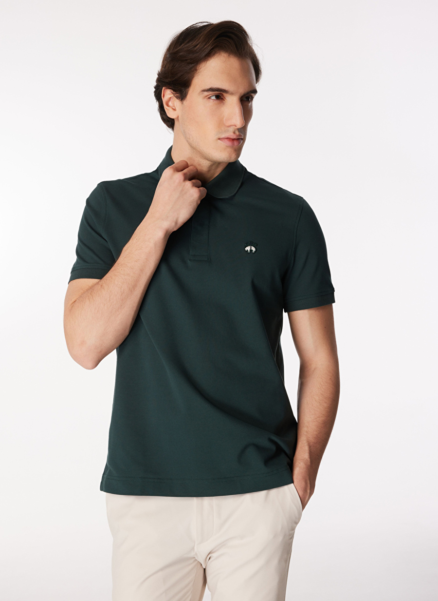 Brooks Brothers Polo Yaka Koyu Yeşil Erkek T-Shirt BBSP23MTS019