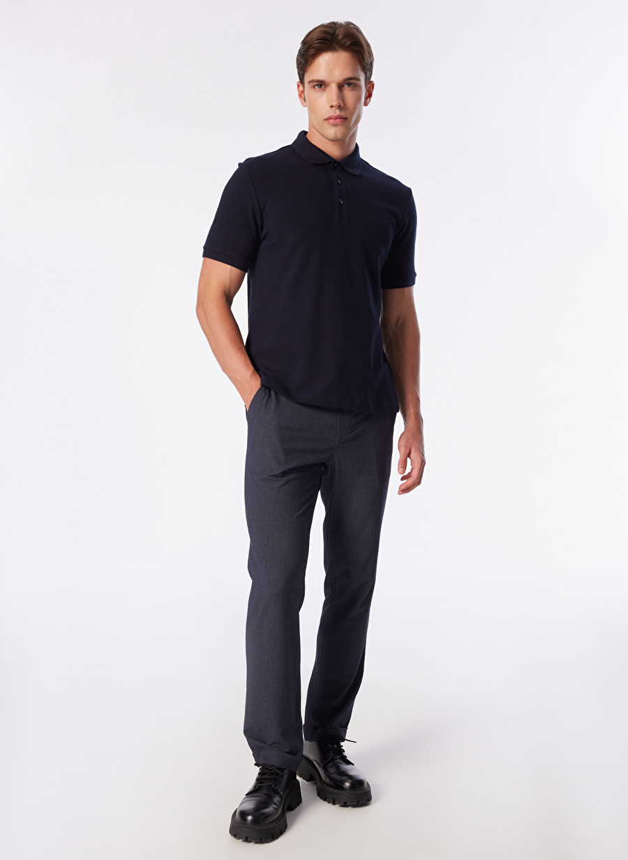 Network Lacivert Erkek Slim Fit Polo T-Shirt 1090399