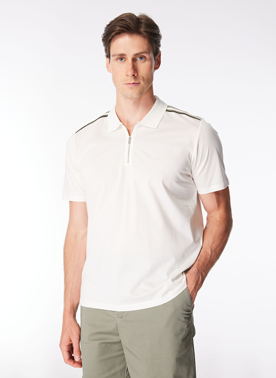 Network Ekru Erkek Slim Fit Polo T-Shirt 1090792