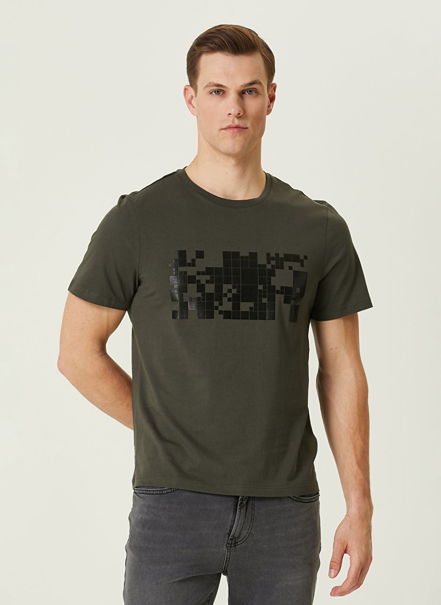 Network Bisiklet Yaka Haki Erkek T-Shirt 1090798