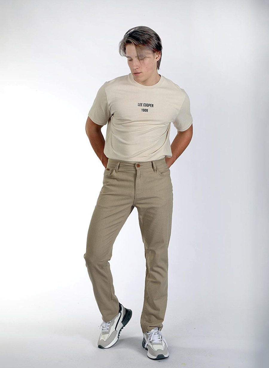 Lee Cooper Normal Bel Straight Bej Erkek Chino Pantolon 242 LCM 221002 RICKY ND 1 BEJ