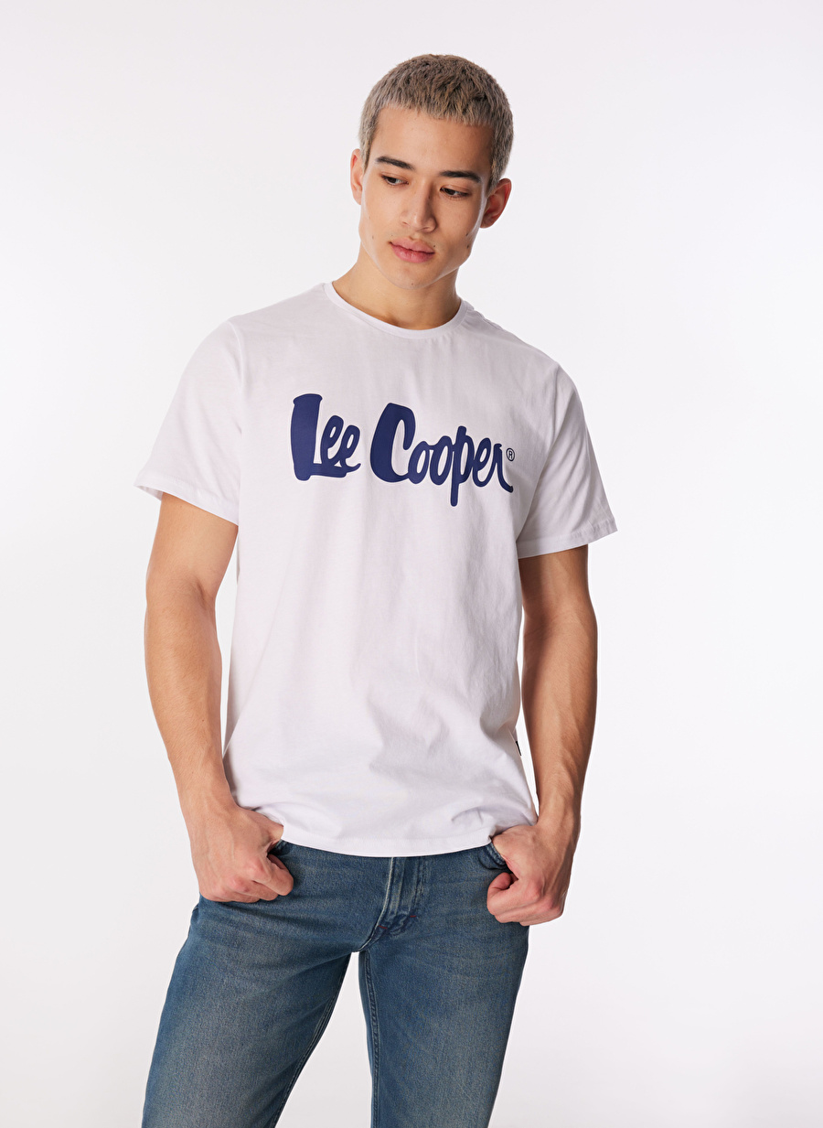 Lee Cooper Yuvarlak Yaka Beyaz Erkek T-Shirt 242 LCM 242017 LONDONLOGO BEYAZ-L