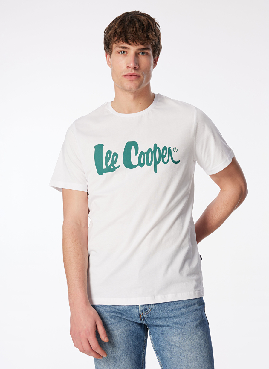 Lee Cooper Yuvarlak Yaka Beyaz Erkek T-Shirt 242 LCM 242017 LONDONLOGO BEYAZ-Y