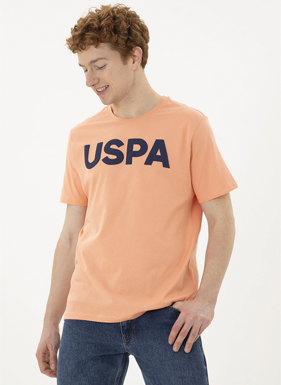 U.S. Polo Assn. Bisiklet Yaka Somon Erkek T-Shirt GEARTIY024