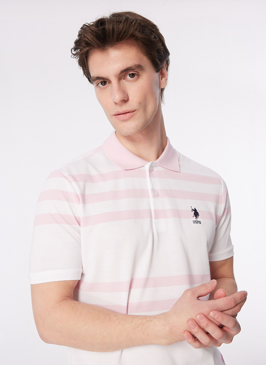 U.S. Polo Assn. Pembe Erkek Regular Fit Polo T-Shirt GODE